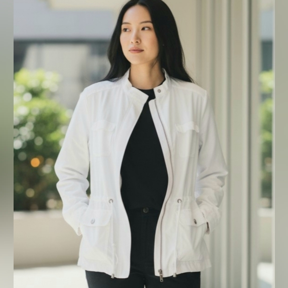 Kenar Crisp White Utility Jacket
